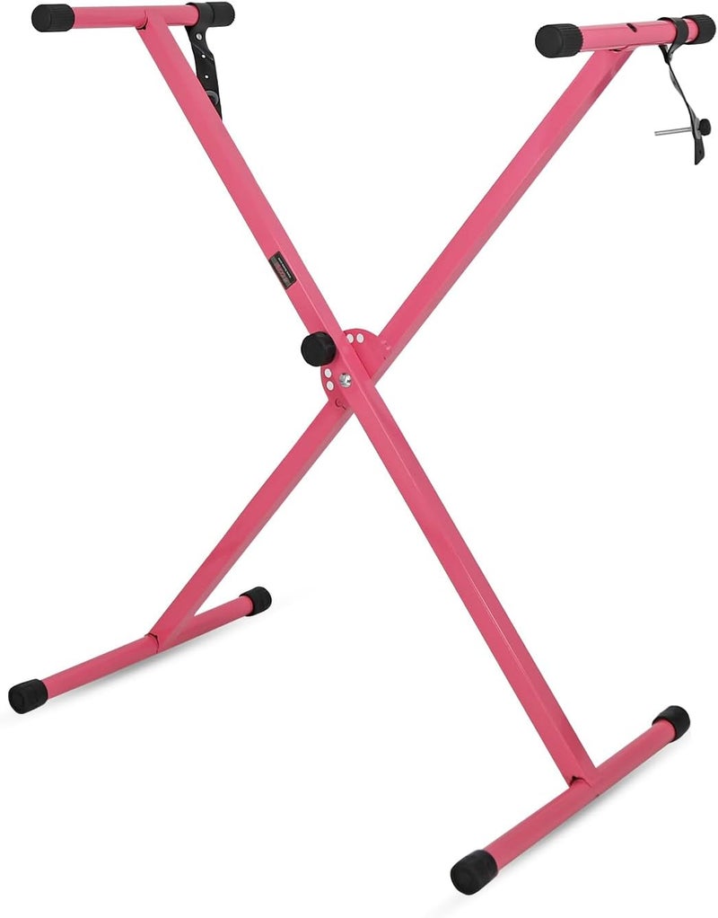 5 Core Keyboard Stand Single X 7 Adjustable Heights & Width Digital Electric Piano Synthesizer Music Stands For 61 76 88 Keys Durable & Sturdy Easy to Assemble - KS 1X BPNK - Image 1